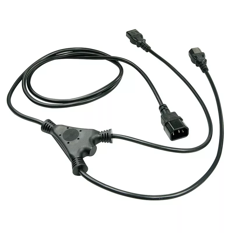 Lindy 1m IEC sadalītāja kabelis IEC C14 uz 2 x IEC C13