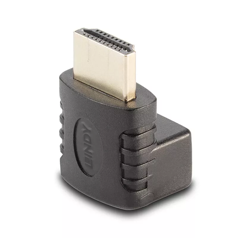 Lindy HDMI sieviešu uz vīriešu 90 grādu taisnā leņķa adapteris - uz leju
