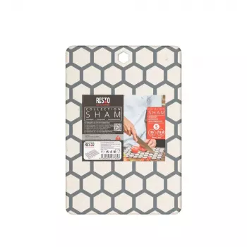 Griešanas dēlis RESTO 95401 taisnstūra plastmasas 138×200×8 mm pelēks/balts