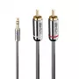 Lindy Cromo Line 3.5mm uz Phono Audio kabelis 5m, antracīts
