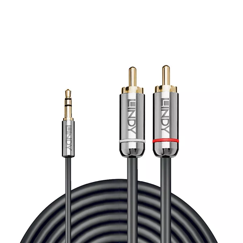 Lindy Cromo Line 3.5mm uz Phono Audio kabelis 5m, antracīts
