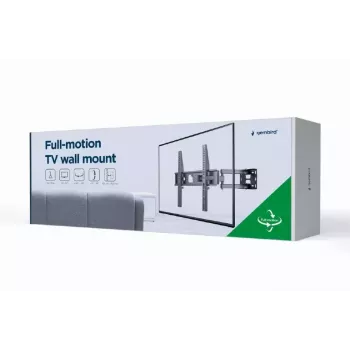 TV sienas stiprinājums Gembird WM-55ST-03 32–55 collu ekrāniem, VESA līdz 400x400, slīpums -18°/5°, pagrieziens ±90°, maks. slodze 35 kg, melns