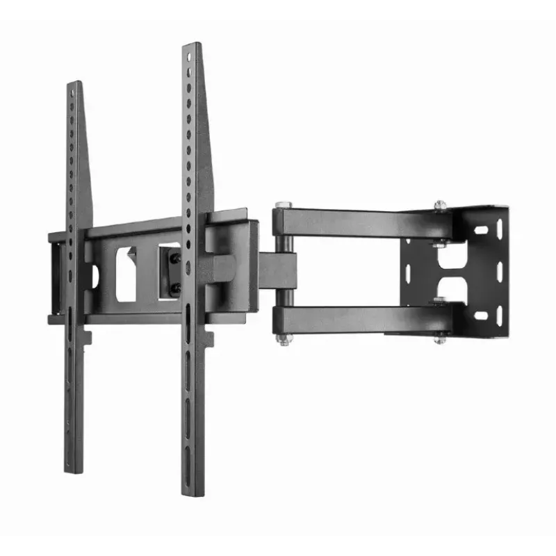 TV sienas stiprinājums Gembird WM-55ST-03 32–55 collu ekrāniem, VESA līdz 400x400, slīpums -18°/5°, pagrieziens ±90°, maks. slodze 35 kg, melns