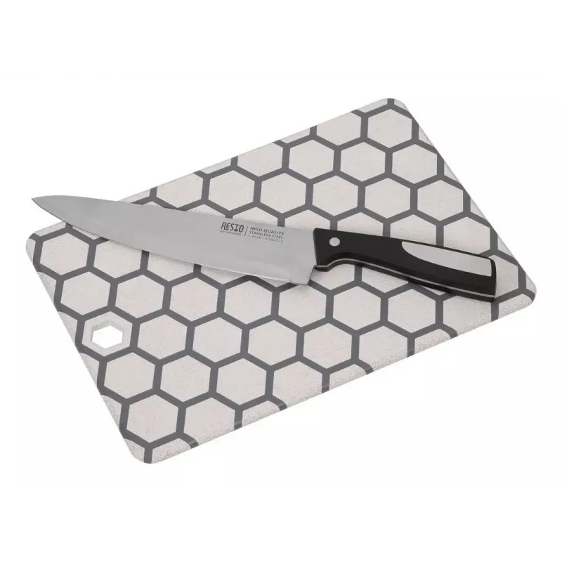 Griešanas dēlis Resto Kitchenware 95403 Taisnstūrveida Plastmasas Pelēks Balts