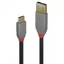 Lindy 0.5m USB 3.2 Type A uz C kabelis, 10Gbps, 5A, PD, Anthra Line