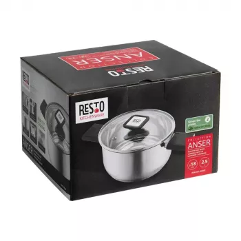 Resto Kitchenware Anser 2,5 L apaļa melna nerūsējošā tērauda panna