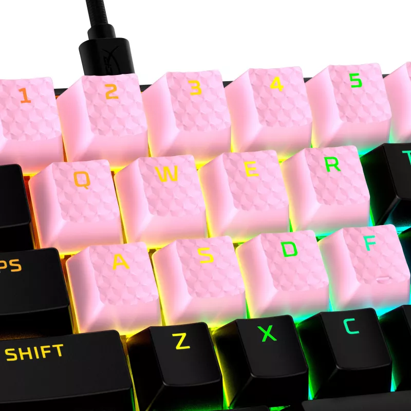 HiperX gumijas taustiņu komplekts Gaming Accessory Kit Rozā US izkārtojums HyperX un Cherry MX stila slēdžiem
