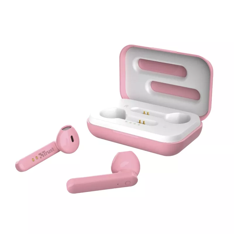 Trust Primo austiņas True Wireless Stereo (TWS) Iekšauss Zvanu/Mūzikas Bluetooth Rozā