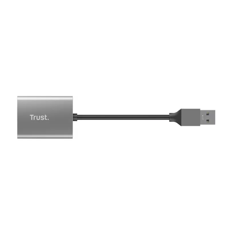 Trust Dalyx 24135 karšu lasītājs, USB 3.2 Gen 1, microSD/SD/SDHC/SDXC, sudraba krāsā