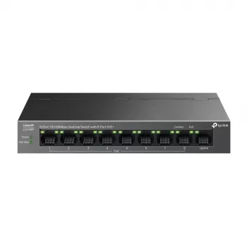 TP-Link LiteWave LS109P tīkla slēdzis Nepārvaldāms Fast Ethernet (10/100) Power over Ethernet (PoE) Melns