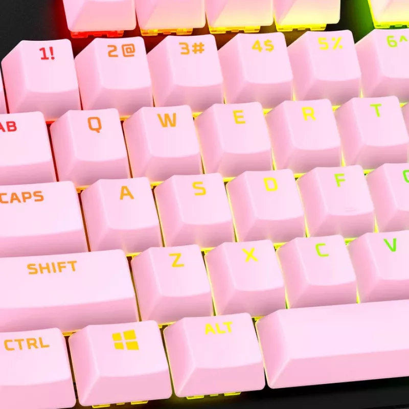 HyperX 519T9AA PBT taustiņu vāciņi, pilns komplekts, ASV izkārtojums, rozā