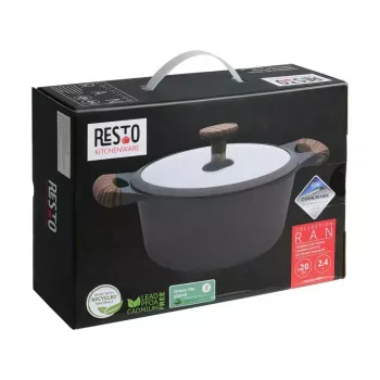 Pods Resto Kitchenware Ran 2,4 l, apaļš, melns, ar koku