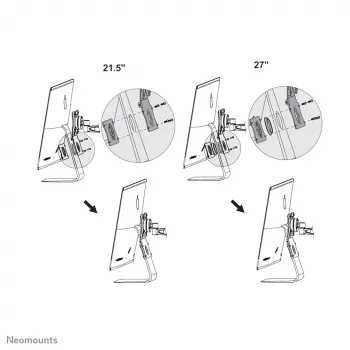Neomounts FPMA-VESAMAC2127 iMac VESA adapter, sudrabs, tērauds, 15 kg, 100 x 100, 75 x 75 mm, 730 g