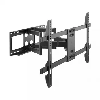 Sienas televizora stiprinājums Gembird WM-80ST-02 — fiksēts/slīps, 37–80 collas, VESA līdz 600x400, 60 kg, melns