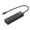 USB Hubs Lindy USB 3.2 Type-C Hubs un Gigabitu Ethernet Pārveidotājs