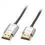 Lindy 3m CROMO Slim High Speed HDMI kabelis ar Ethernet, 3 m, HDMI Type A (Standard), HDMI Type A (Standard), 3D, 10.2 Gbit/s, Pelēks