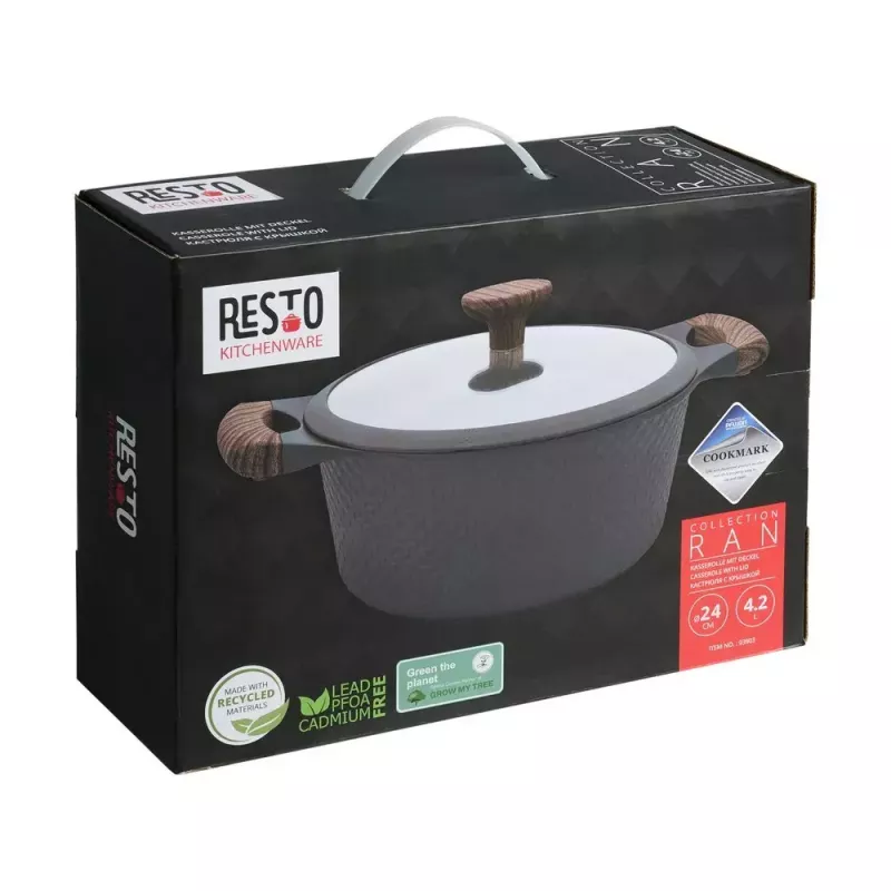 Resto Kitchenware Ran 4,2 l apaļš katls, bēšs, koka