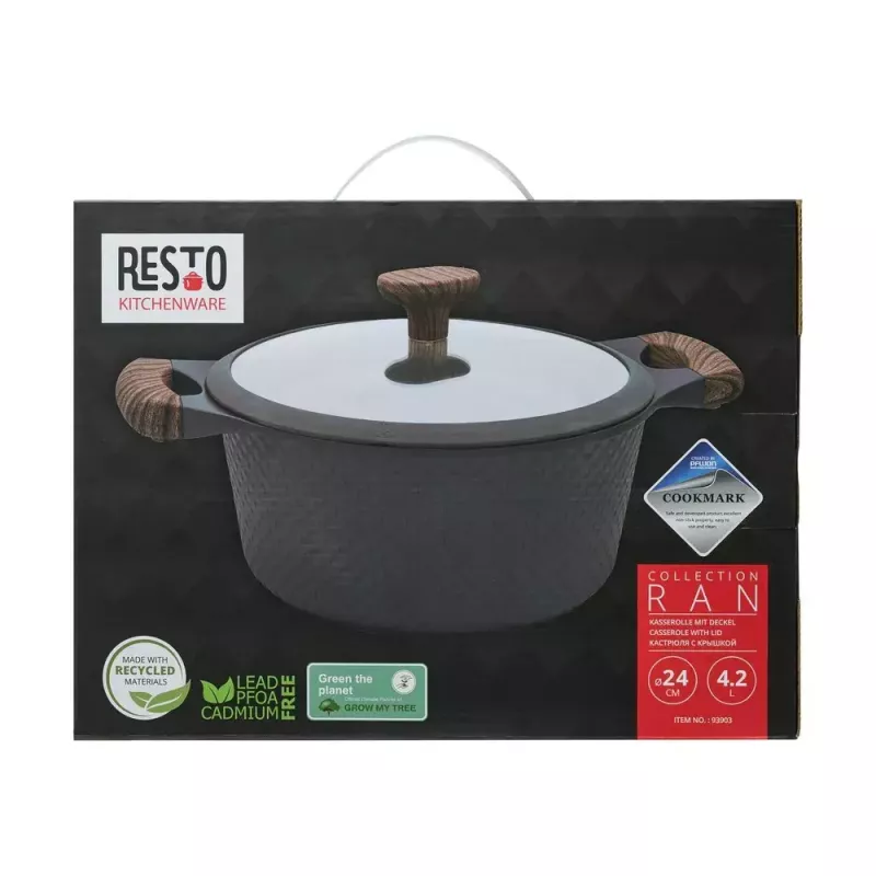 Resto Kitchenware Ran 4,2 l apaļš katls, bēšs, koka