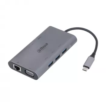 Dahua Technology 9-in-1 USB 3.1 Type-C dokstacija ar USB 3.0, HDMI, RJ45, VGA, SD/TF, PD