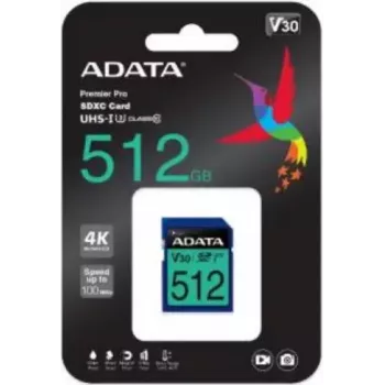 Atmiņas karte ADATA 512GB SDXC UHS-I Class 10 ASDX512GUI3V30S-R