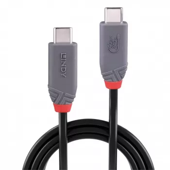 Lindy 1.5 m USB 4 240 W Type C kabelis, Anthra Line