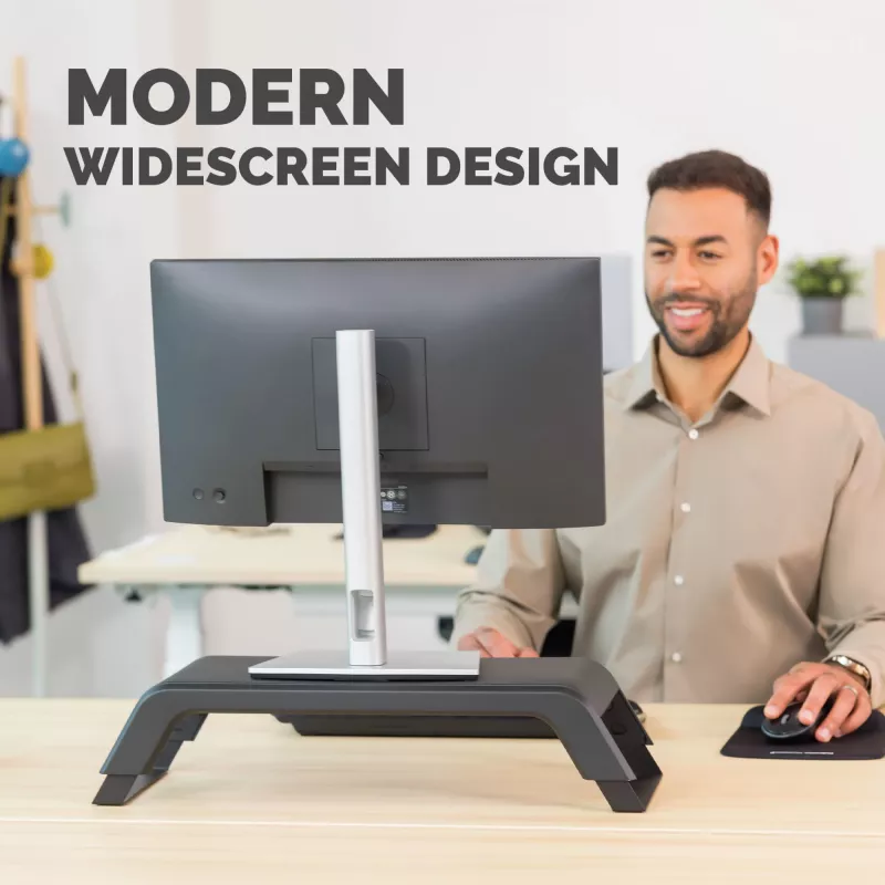 Fellowes Hana LT monitora statīvs ar 3 augstuma regulējumiem - ergonomisks regulējams monitora statīvs - maksimālā slodze 22.6 kg - melns