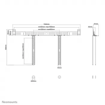 Neomounts AWL29-750BL1 videobāra/skaņas joslas stiprinājums VESA – līdz 10 kg – universāls