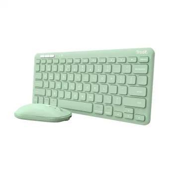 Trust Lyra bezvadu tastatūra un pele, RF + Bluetooth, QWERTY US English, zaļa