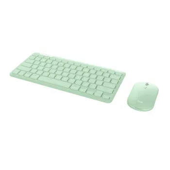 Trust Lyra bezvadu tastatūra un pele, RF + Bluetooth, QWERTY US English, zaļa