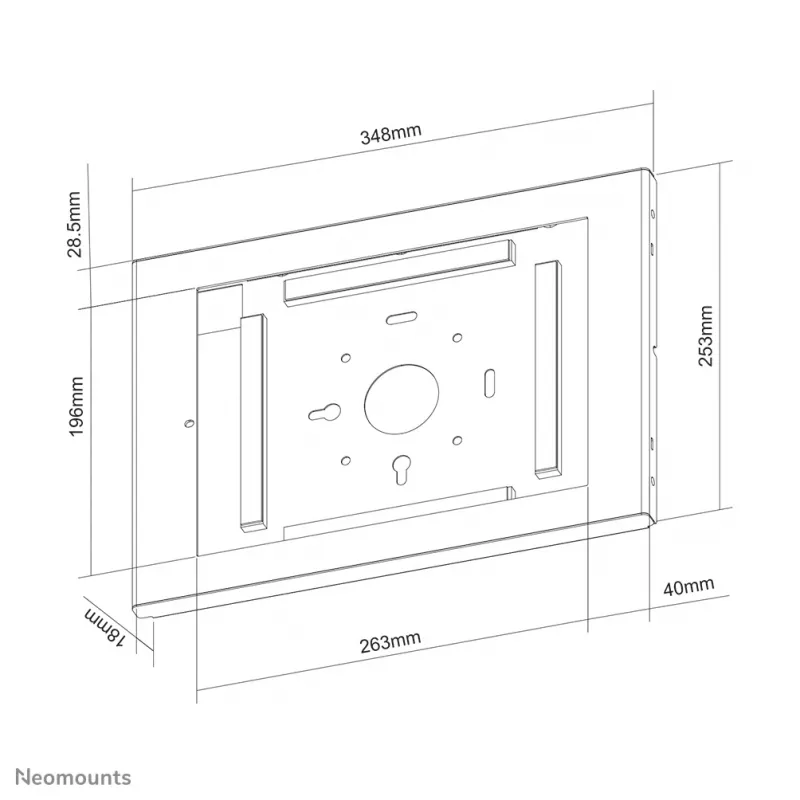 Neomounts WL15-660WH1 sienas planšetes turētājs, maksimālais ekrāna izmērs 32,8 cm