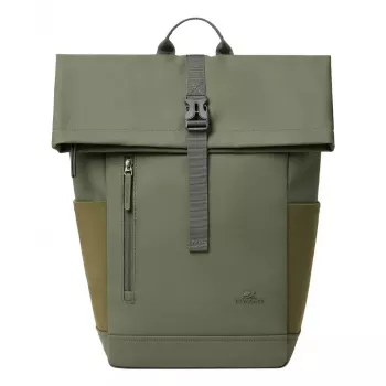 Ceļojumu mugursoma Rivacase Eden Olīvu PU āda Poliesters rPET 250x160x430mm