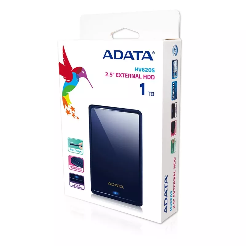 ADATA HV620S ārējais cietais disks 1 TB 2,5 collu Micro-USB B 3.2 Gen 1 (3.1 Gen 1) Zils