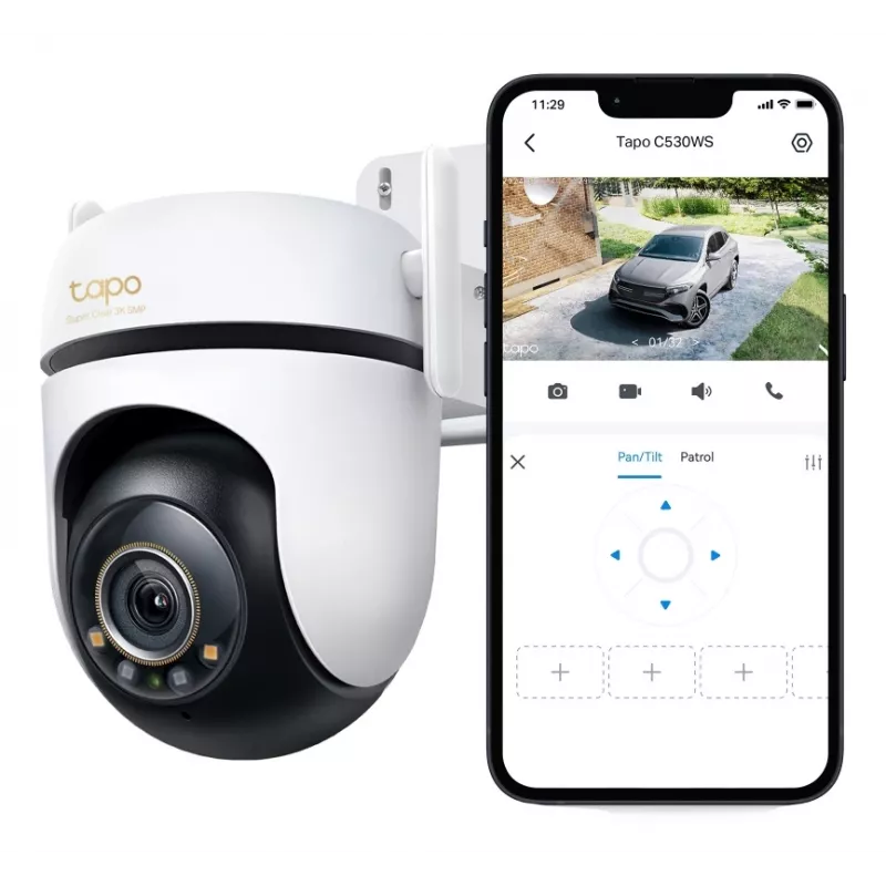 TP-Link āra Pan/Tilt drošības Wi-Fi kamera, 3K 5MP, 360°