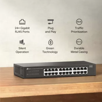 TP-Link LS1024G tīkla slēdzis Nepārvaldāms Gigabit Ethernet (10/100/1000) Melns