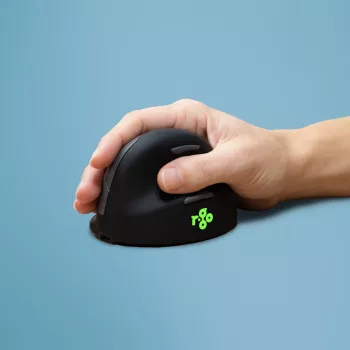 R-Go Tools ergonomiskā pele R-Go HE Break ar pārtraukuma programmatūru, liela (rokas izmērs ≥ 185 mm), labai rokai, Bluetooth, melna