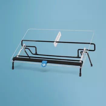 R-Go Tools dokumentu turētājs R-Go Flex Read, ergonomisks, ar mīkstu putuplasta plaukstas balstu, caurspīdīgs akrils