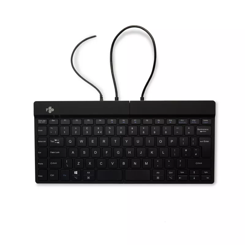 R-Go Tools ergonomiskā tastatūra R-Go Split Break v2 ar pārtraukuma programmatūru, ergonomiska sadalīta tastatūra, QWERTY (UK), vadu, melna