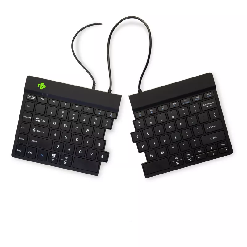 R-Go Tools Ergonomic tastatūra R-Go Split Break v2 ar pārtraukuma programmatūru, ergonomiska sadalīta tastatūra, QWERTY (US), Vadu, melna
