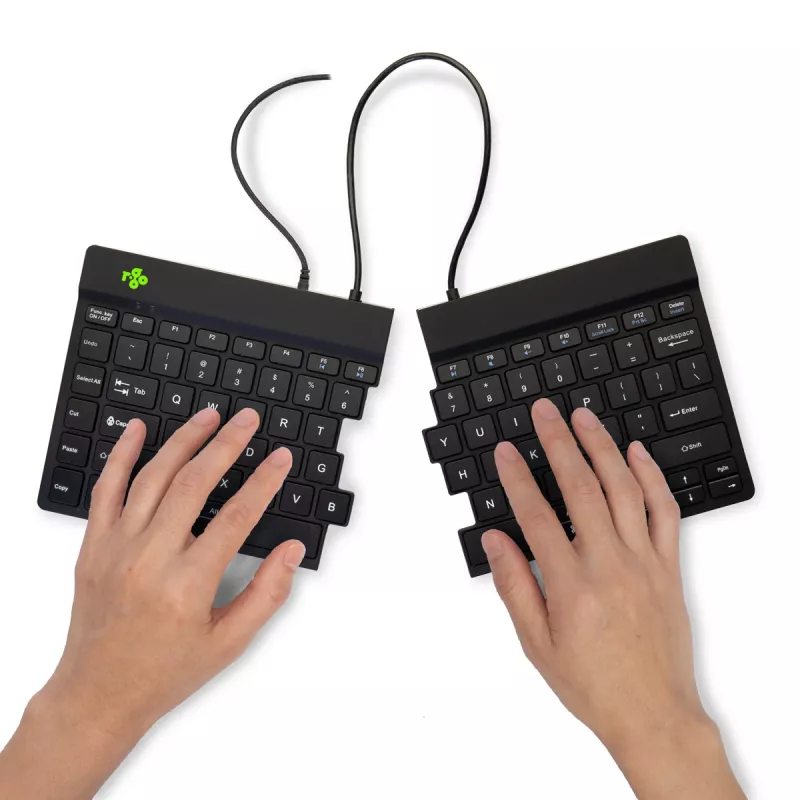 R-Go Tools Ergonomic tastatūra R-Go Split Break v2 ar pārtraukuma programmatūru, ergonomiska sadalīta tastatūra, QWERTY (US), Vadu, melna