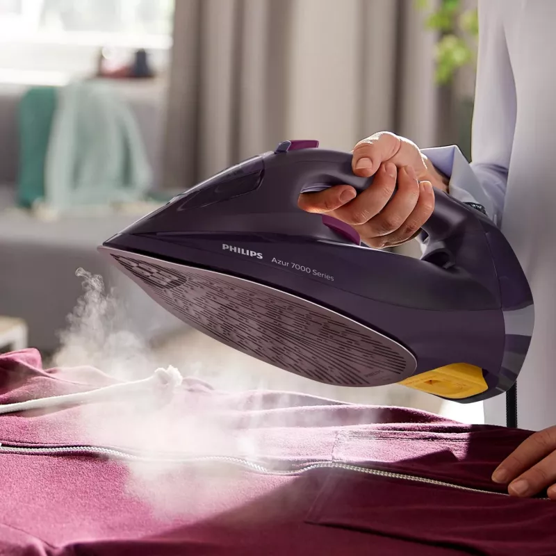 Philips 7000 sērijas DST7061/30 tvaika gludeklis ar SteamGlide Elite zoli, 3000 W, violets