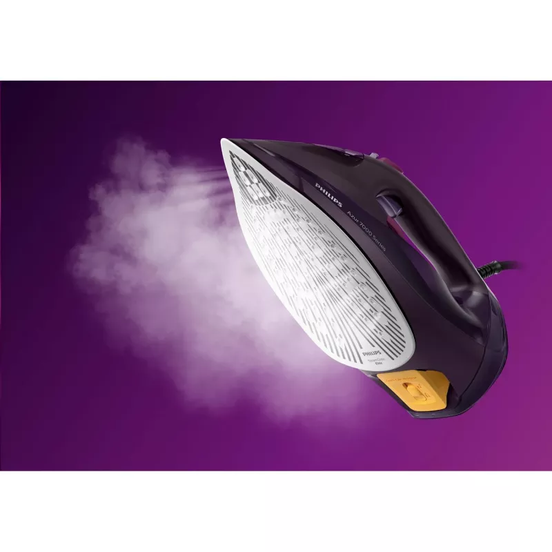 Philips 7000 sērijas DST7061/30 tvaika gludeklis ar SteamGlide Elite zoli, 3000 W, violets