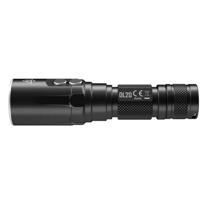 Rokas lukturītis Nitecore DL20 LED 1000 lm, 9 h akumulatora darbība, melns, 135.5 g