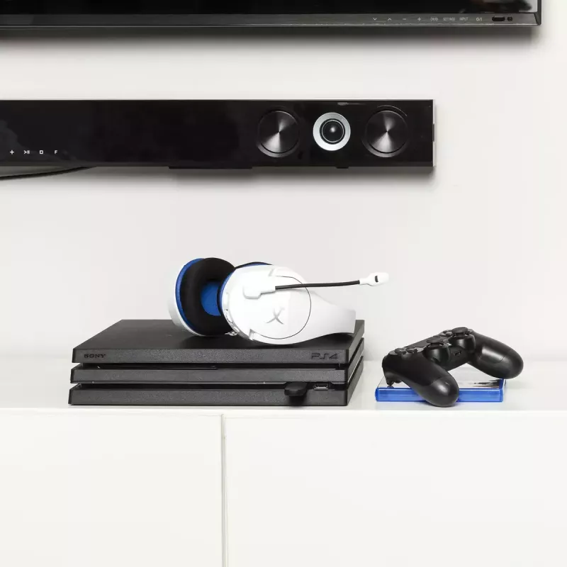 HyperX Cloud Stinger Core - Bezvadu spēļu austiņas (Balti-Zila) - PS5/PS4