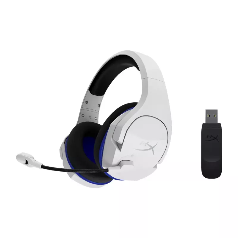 HyperX Cloud Stinger Core - Bezvadu spēļu austiņas (Balti-Zila) - PS5/PS4