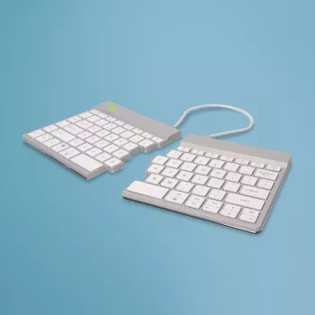 R-Go Tools ergonomiskā tastatūra R-Go Split Break ar pārtraukuma programmatūru, ergonomiska sadalīta tastatūra, QWERTY (US), Bluetooth, balta
