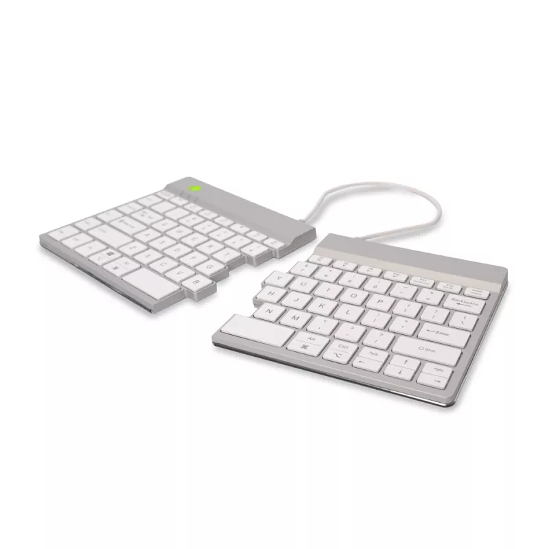 R-Go Tools ergonomiskā tastatūra R-Go Split Break ar pārtraukuma programmatūru, ergonomiska sadalīta tastatūra, QWERTY (US), Bluetooth, balta