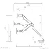 Neomounts FPMA-D750SILVER2 Monitora roka 10-32 collas - gāzes atspere - Topfix - 180° apstādinātājs