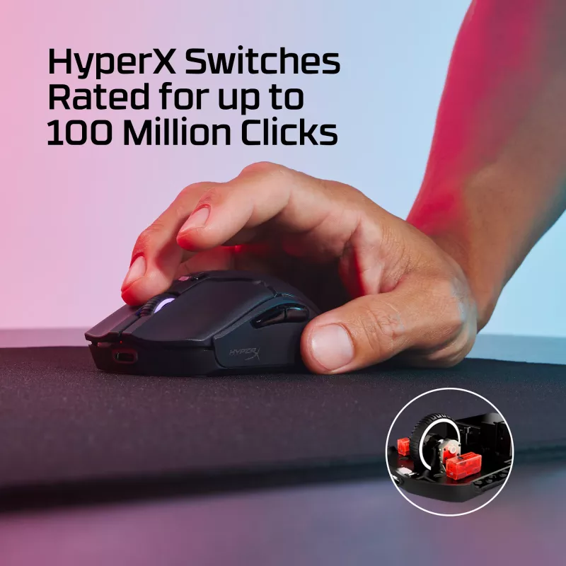 HyperX Pulsefire Haste 2 Mini bezvadu pele spēlētājiem, melna