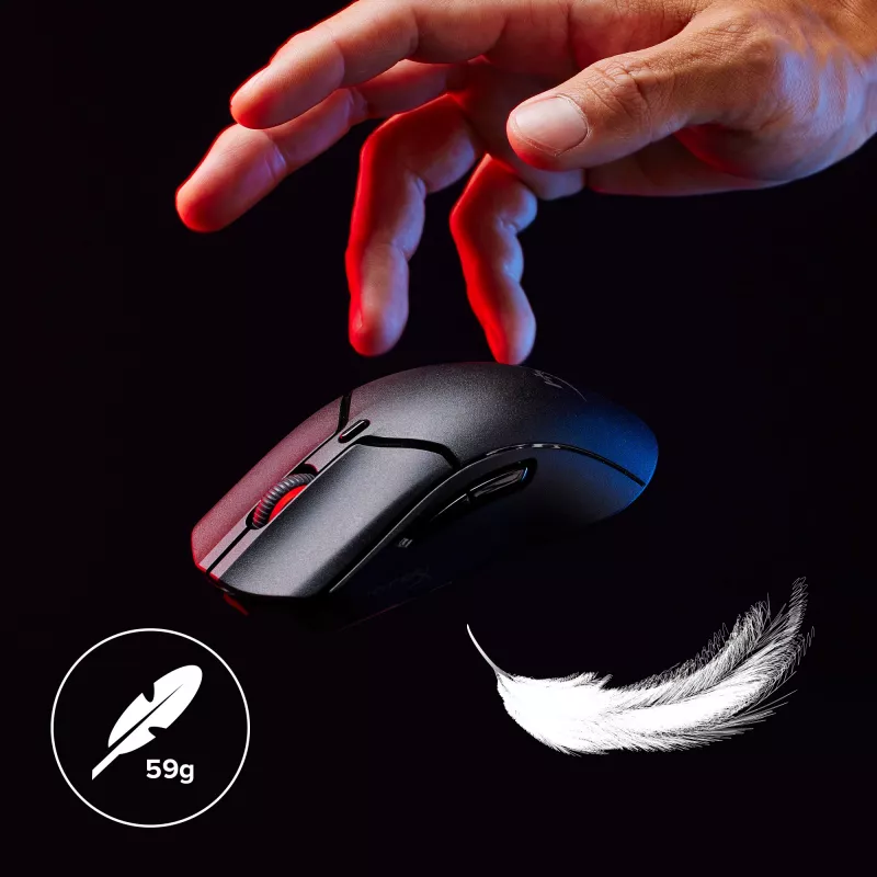 HyperX Pulsefire Haste 2 Mini bezvadu pele spēlētājiem, melna