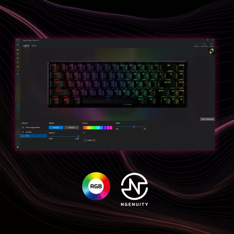 HyperX Alloy Origins 65 tastatūra 4P5D6AN#UUW, ziemeļvalstu taustiņu izkārtojums